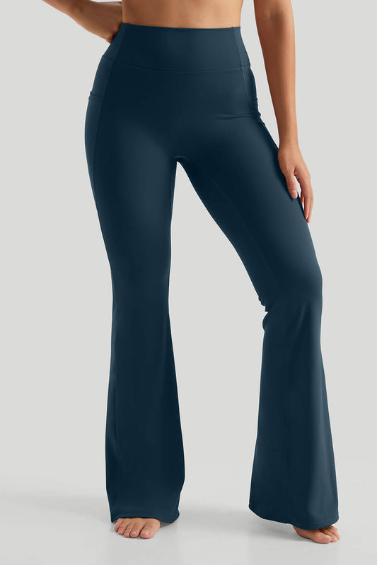 Leggings de yoga con costuras sencillas y pierna acampanada