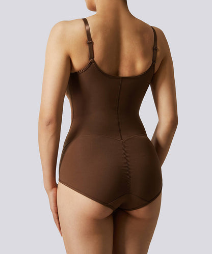 Body reductor con cierre frontal y diseño de costuras – Color sólido
