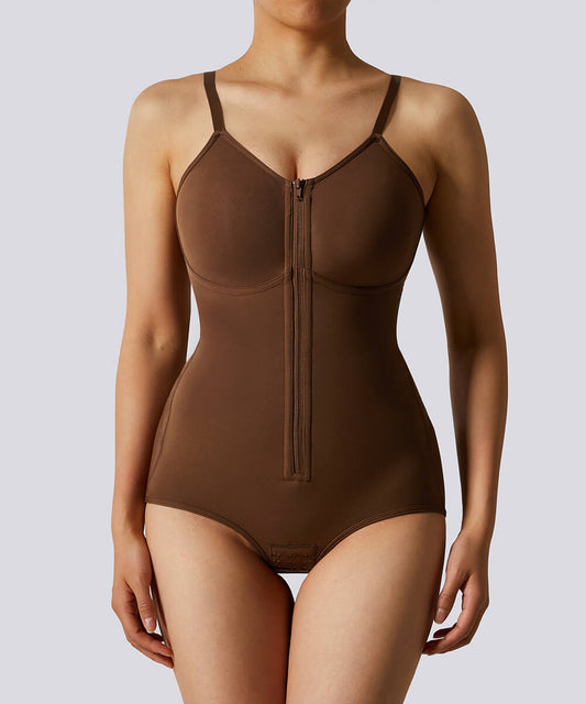 Body reductor con cierre frontal y diseño de costuras – Color sólido